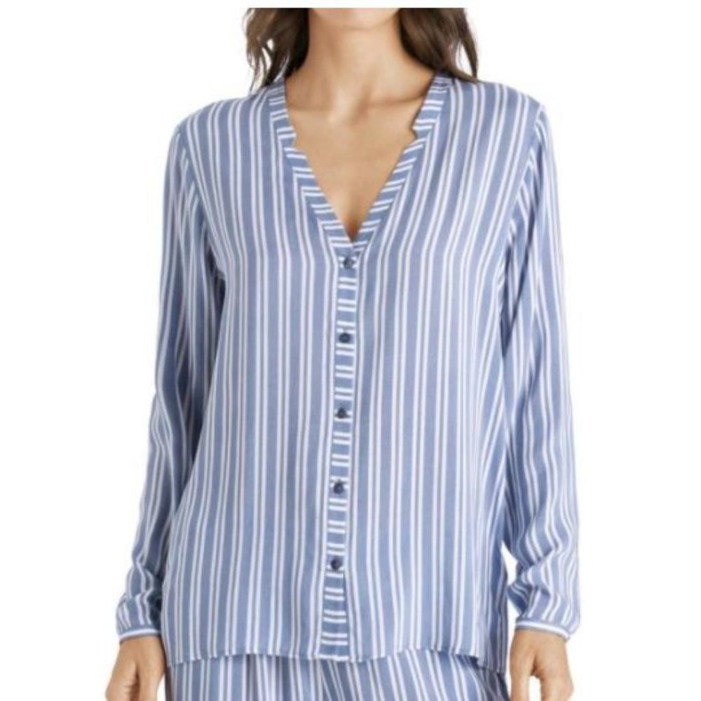 Hanro Sleep & Lounge Woven Viscose Long Sleeve Top - Picture 1 of 3